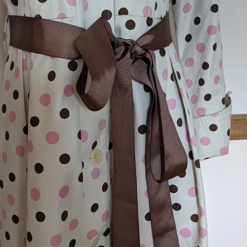Calvin Tran Polka Dot Trench Coat Size 2 - Picture 4 of 9